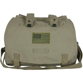 RETRO HUNGARIAN SHOULDER BAG W/USA EMBLEM - OLIVE DRAB