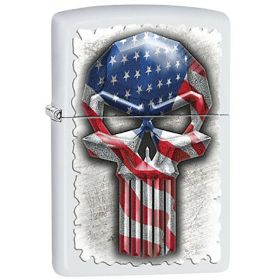 ZIPPO MILITARY SKULL - BLACK MATTE