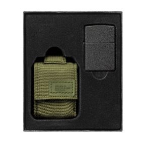 ZIPPO MODULAR POUCH AND BLACK CRACKLE LIGHTER - OLIVE