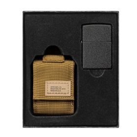 ZIPPO MODULAR POUCH AND BLACK CRACKLE LIGHTER - COYOTE