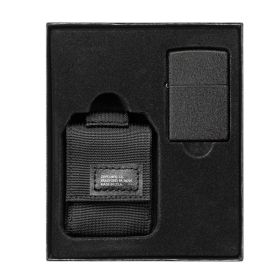 ZIPPO MODULAR POUCH AND BLACK CRACKLE LIGHTER - BLACK