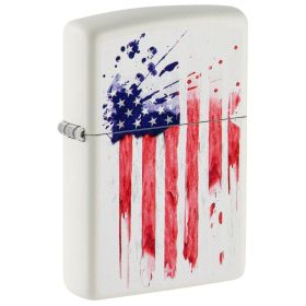 ZIPPO AMERICAN FLAG EAGLE - WHITE MATTE